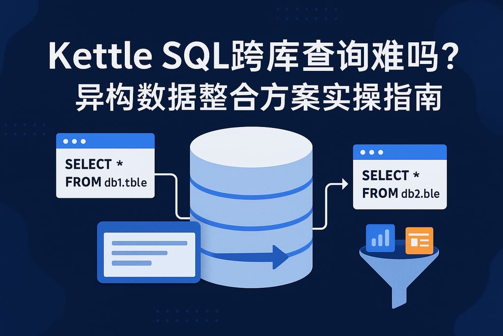 Kettle SQL跨库查询难吗？异构数据整合方案实操指南
